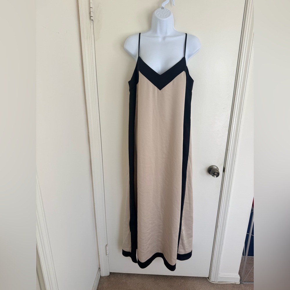 New Na-kd Black and Cream Maxi Dress